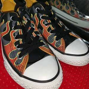 Converse Sneakers w/ Flames on the side